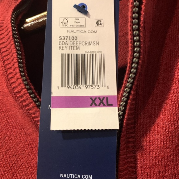 Nautica Half Zip Sweater Red XXL - Picture 4 of 5